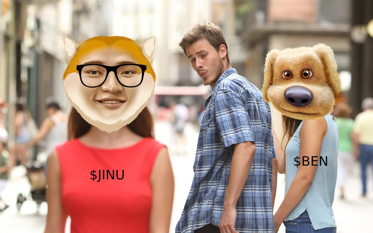 fl0wjoe's tweet photo. We might have a play here people..😏

$BEN ($24 million) --> $JINU ($500k) 🐶 https://t.co/uTtxTV7D8q