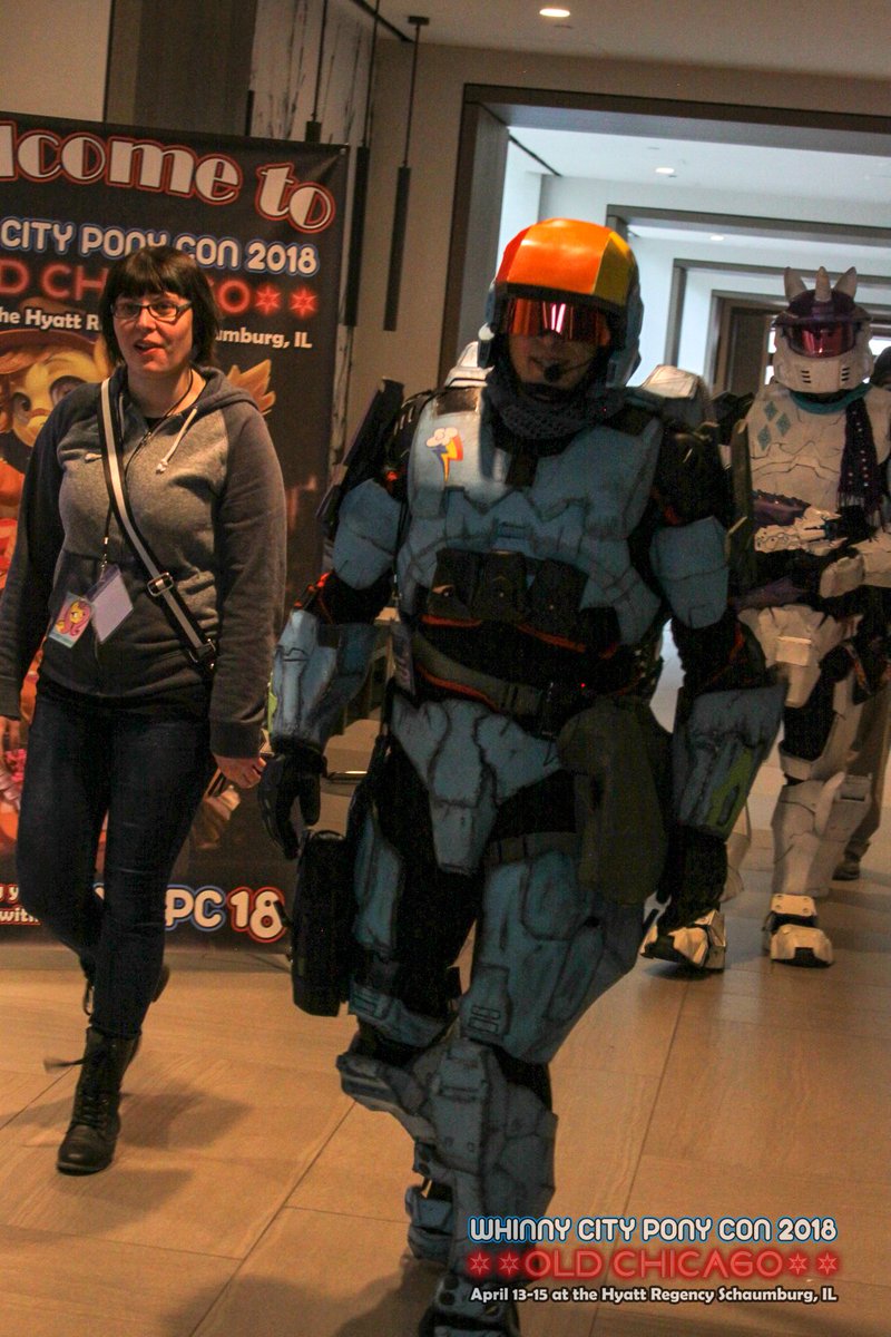 DeeDeeWCPC's tweet photo. A pair of the members from @FireTeamHarmony are doing a quick patrol of the halls and stopping for pictures with some #WCPC18 con-goers—and some of the people that stopped by the hotel as a prom night stop! #ThrowbackThursday https://t.co/UXehZFpi0g