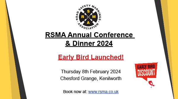 Roadsafetymark's tweet photo. RSMA Conference &amp; Dinner 2024 Launched!!!  Book now at: https://t.co/USToCeoNOz
Contact cholmes@rsma.co.uk if you have any questions or wish to sponsor or exhibit.  
#RSMA #RSMAconf24 #conference #booknow #sponsor #exhibition #delegates #highways #roads #industry https://t.co/0zW8qfDYX9