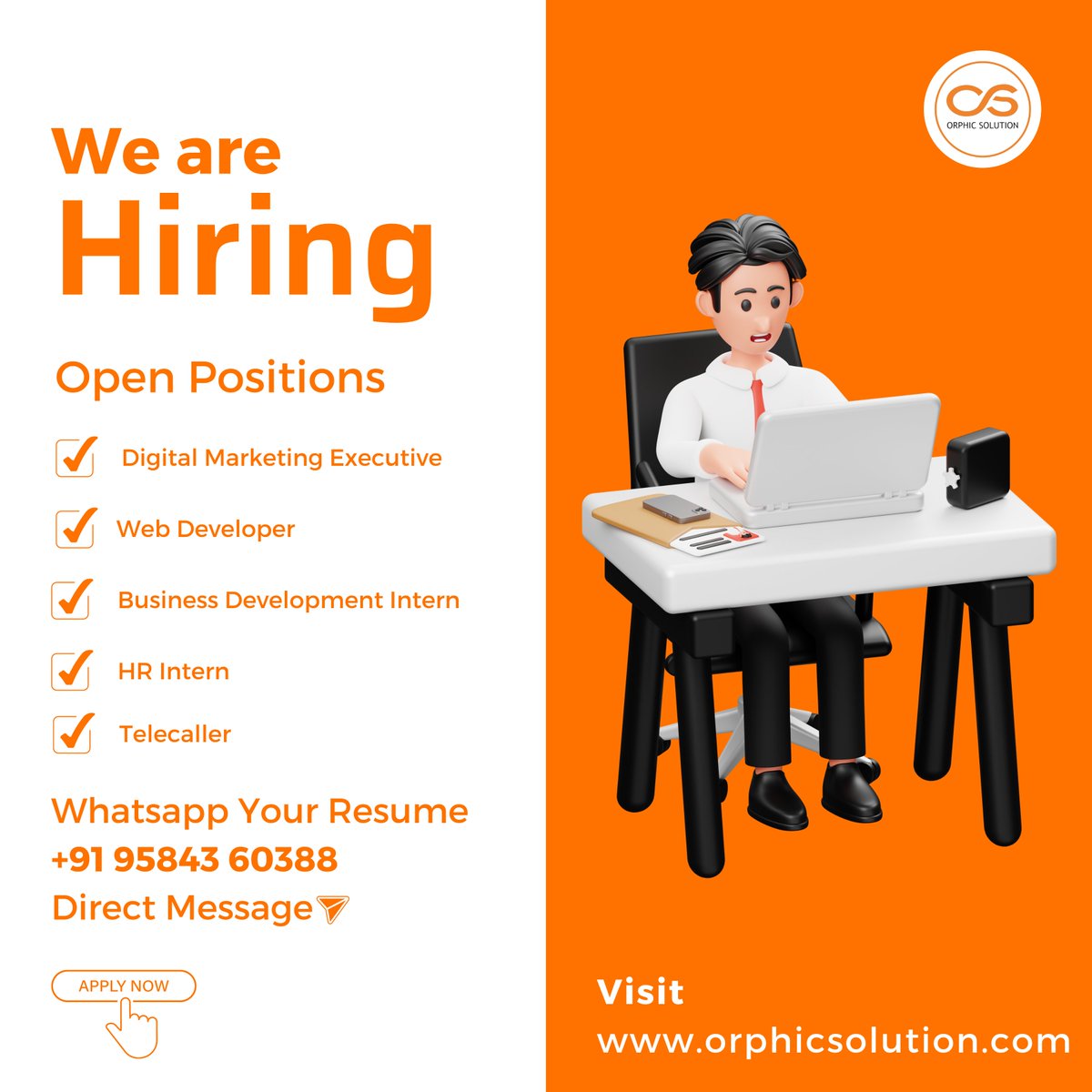 orphic_solution's tweet photo. We Are Hiring
Send Your Resume At +91 95843 60388

#hiring #hiringnow #hiringalert #hiringimmediately #Jobposting #Internship #careers #internshipopening #jobopening #lookingforopportunity #lookingforjob https://t.co/AYC0htaxyK