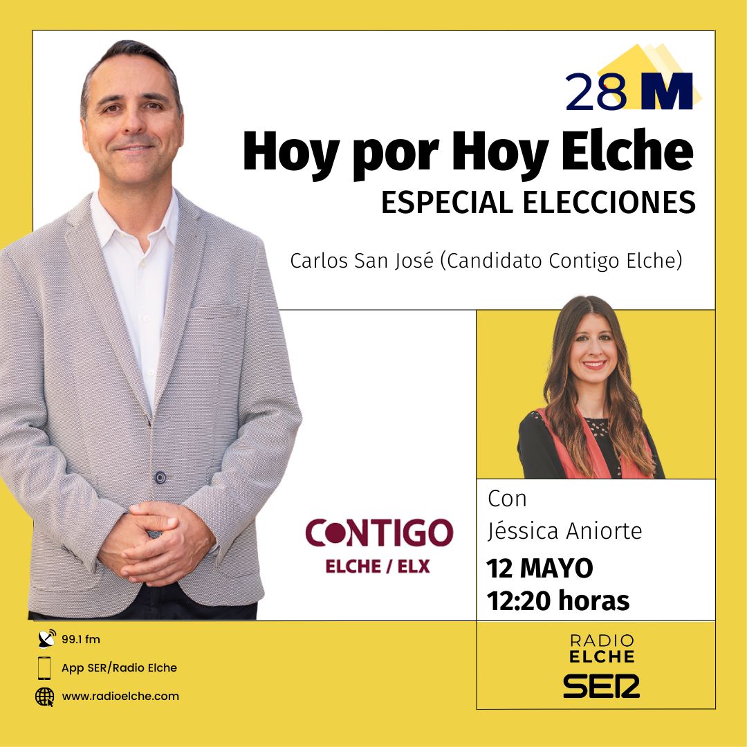 Escucha mañana el inicio de campaña de nuestro candidato a la alcaldía por <a href="/Contigo_Elche/">CONTIGO Elche</a>  , <a href="/sanjoselx/">Carlos San José</a> , en <a href="/RadioElcheSER/">Radio Elche Cadena SER</a>