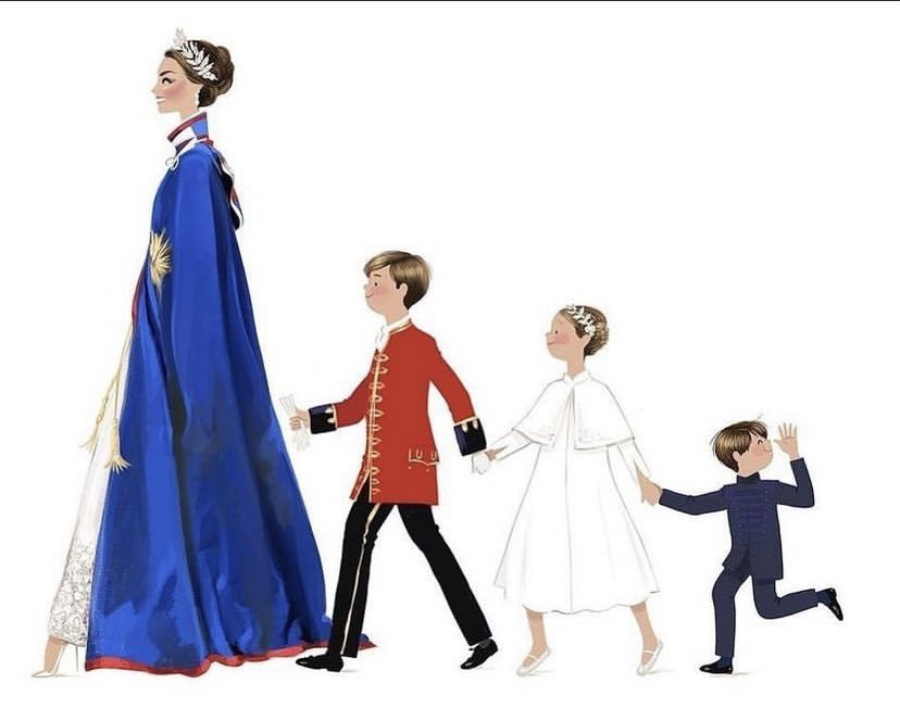 srlia5's tweet photo. رسمة جميلة لأميرة ويليز واطفالها في يوم التتويج 😍

#KateMiddleton 
#London 
#KingCharles #لندن #بريطانيا #كيت_ميدلتون https://t.co/CFP8PC2iep