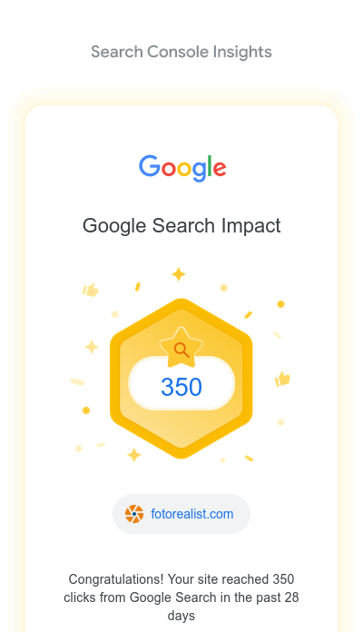 Small wins are still wins! I'm excited to share that my website,  fotorealist.com, received 350 clicks last week. Thank you to everyone  who stopped by and showed their support. Here's to more success in the  future! #fotorealist #website #smallwins #b3d