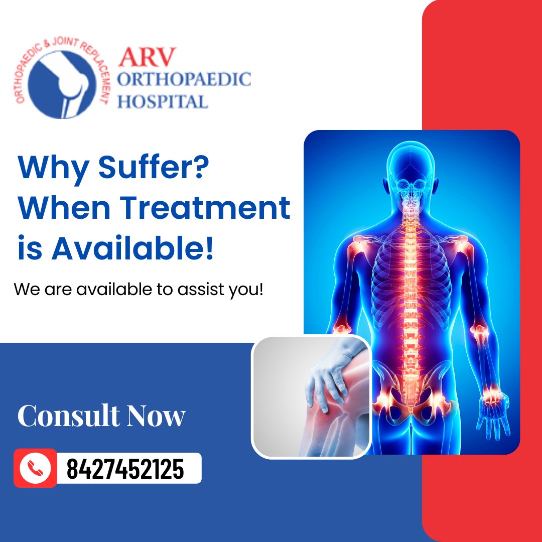 ARV #Orthopedic #Hospital is dedicated to providing the most advanced orthopedic care available.  

Call now to get the best orthopedic #treatment in the city.

#arvhospital  #orthopedicdoctor #kneereplacement #kneereplacementsurgery #orthopedichospital #chandigarh #india