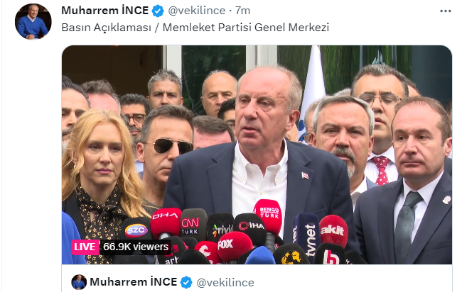 Big news: The "third-wheel candidate," Muharrem Ince drops out of the pres race, giving the two main candidates-Erdogan and Kilicdaroglu-a better chance at taking 50% in the first round. For the last few days, Ince's campaign suffered numerous scandals. 3 more days to elections!