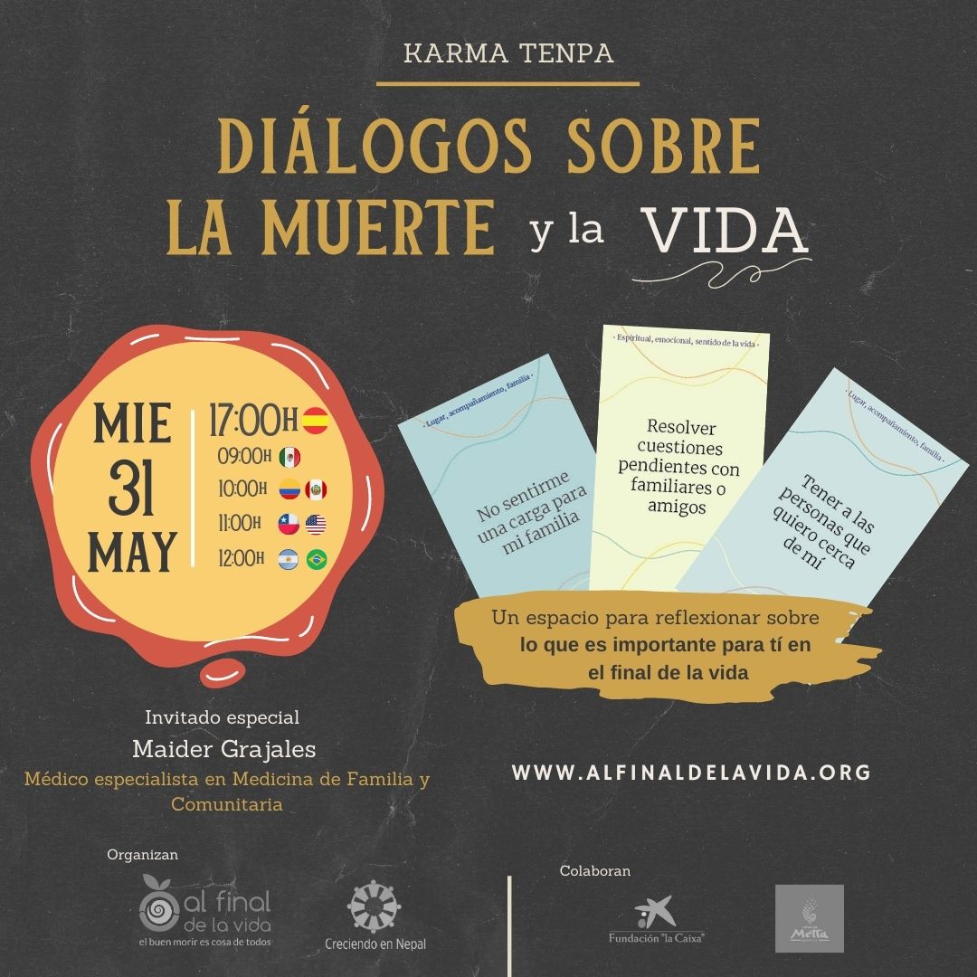 secpal_'s tweet photo. 📌 Maider Grajales será la invitada en la próxima sesión de 'Diálogos sobre la muerte y la VIDA', del proyecto #AlFinalDeLaVida

📆 Miércoles 31 de mayo
⏰ 17:00 (hora española)
💻 Encuentro online
💸 Evento gratuito

➕ INFO 👉 https://t.co/oVBxhkmL3O https://t.co/TQnGKRuHhq