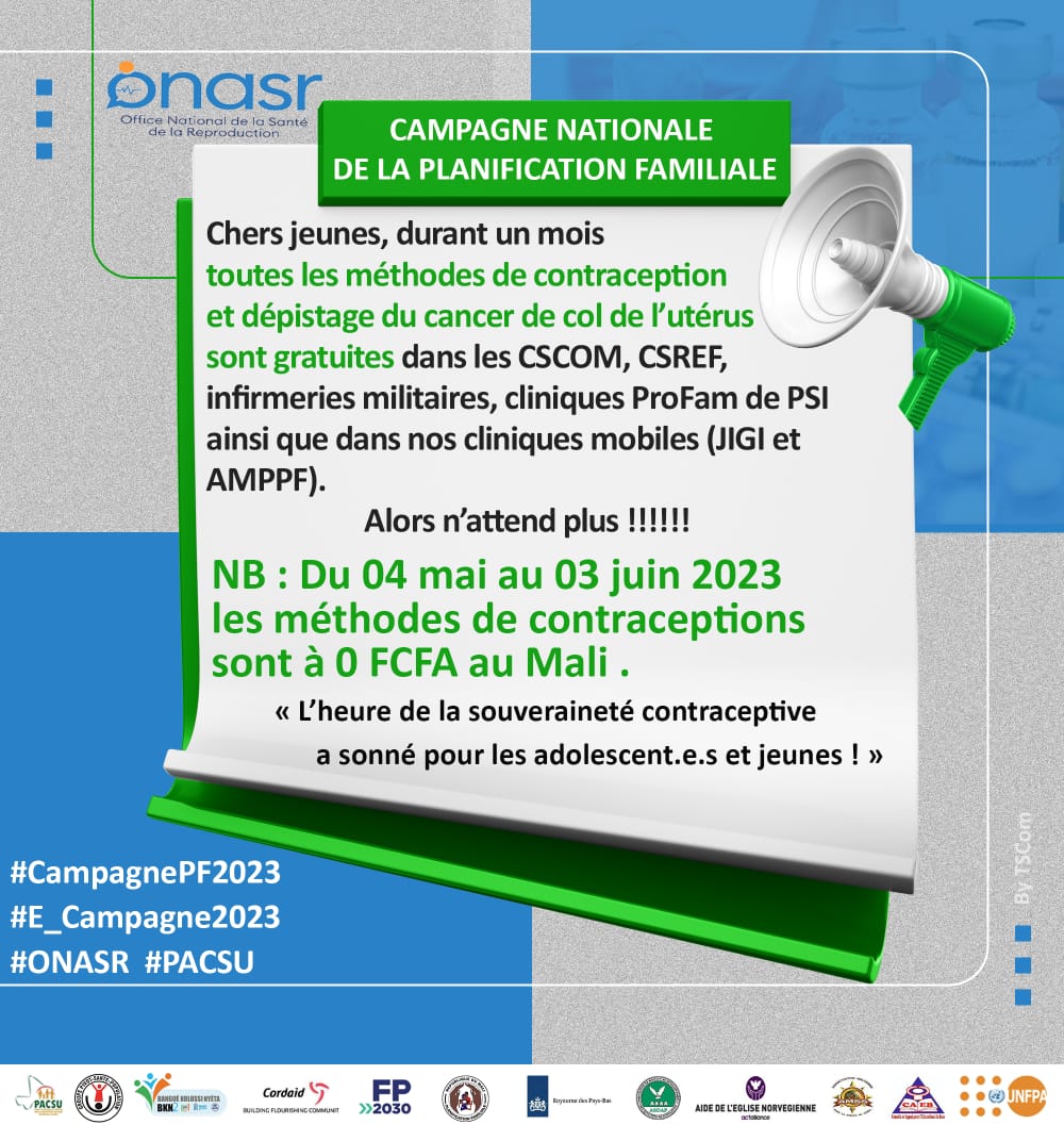 RJASRPFMALI's tweet photo. C’est parti pour la deuxième édition de E-Campagne dans le cadre de la campagne nationale PF 19ème édition. Le thème de cette année est :
« LA PROMOTION DE LA SANTE DE LA REPRODUCTION SUR LES RESEAUX SOCIAUX »

#CampagnePF23 
#ONASR 
#E_Campagne2023 
#PACSU
#RJASRPFMALI https://t.co/HZi7H3DM6v