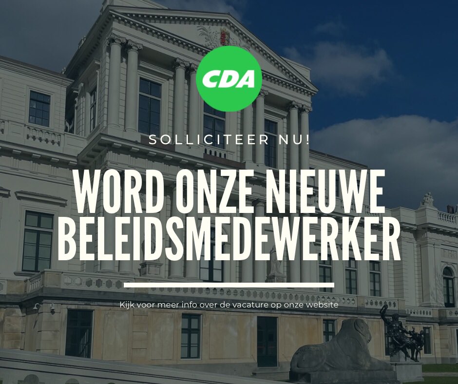 Wil jij ervaring opdoen in een bestuurlijke omgeving en een bijdrage leveren aan de Noord-Hollandse politiek? Dan zijn wij op zoek naar jou! ➡️ voor meer informatie over de #vacature: cda.nl/noord-holland/… #beleidsmedewerker #provincie #PSNH #werk #hiring