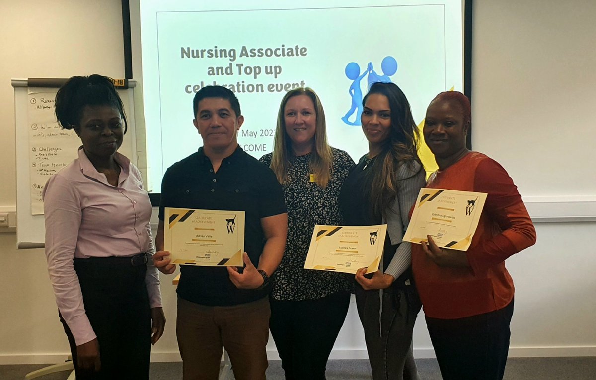 So proud of our October 2020 and March 2021 cohorts who have graduated and working as Registered Nursing Associates at <a href="/WhitHealth/">Whittington Health NHS Trust</a>. Listening to their journeys to NMC registration has been inspirational! <a href="/n23murphy/">Niamh Murphy</a> <a href="/mariont32694579/">marion taylor</a> @LauraWh56878961 <a href="/cfitzsimonsmdx1/">Carmel Fitzsimons Giblin</a>