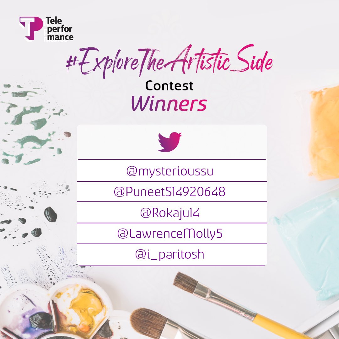 Congratulations to the Winners of the #ExploreTheArtisticSide Contest!

You’re requested to share your contact details in the DM at the earliest.

#TPIndia #ContestAlert #WorldArtDay #IndianArt #IndianPaintings #Contest