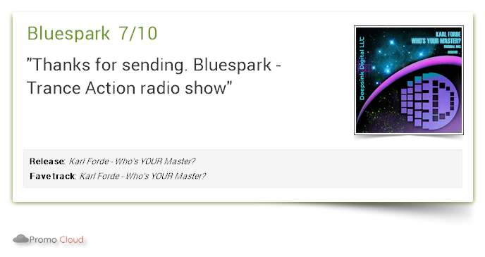 deepsinkdigital's tweet photo. @DjBluespark supports: @karlforde - Who's YOUR Master? 7/10 #newrelease https://t.co/822K5Wlo9Q https://t.co/UCOySOqiCS