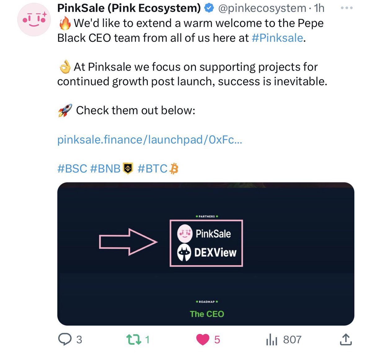 pepeblackceo's tweet photo. #Pepeblackceo You are now an official #Pinksale partner. We are expanding our partnerships and expect great results with Pinksale #launchpad
Let’s go #Pepeblack 🐸🐸🐸🐸🐸🐸🐸🐸🐸🐸🐸🐸🐸🐸🐸🐸🐸🐸🐸🐸🐸🐸🐸🐸🐸🐸🐸🐸🐸🐸🐸🐸🐸🐸

Get your position before PCS Launch right now! https://t.co/nLaoEy7skq