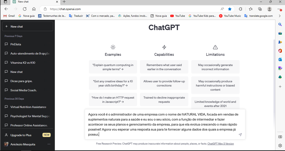 AniclezioM's tweet photo. Vou abrir uma empresa, com um socio IA!
#ChatGPT #naturalvidarv https://t.co/FcWjtQNz4s