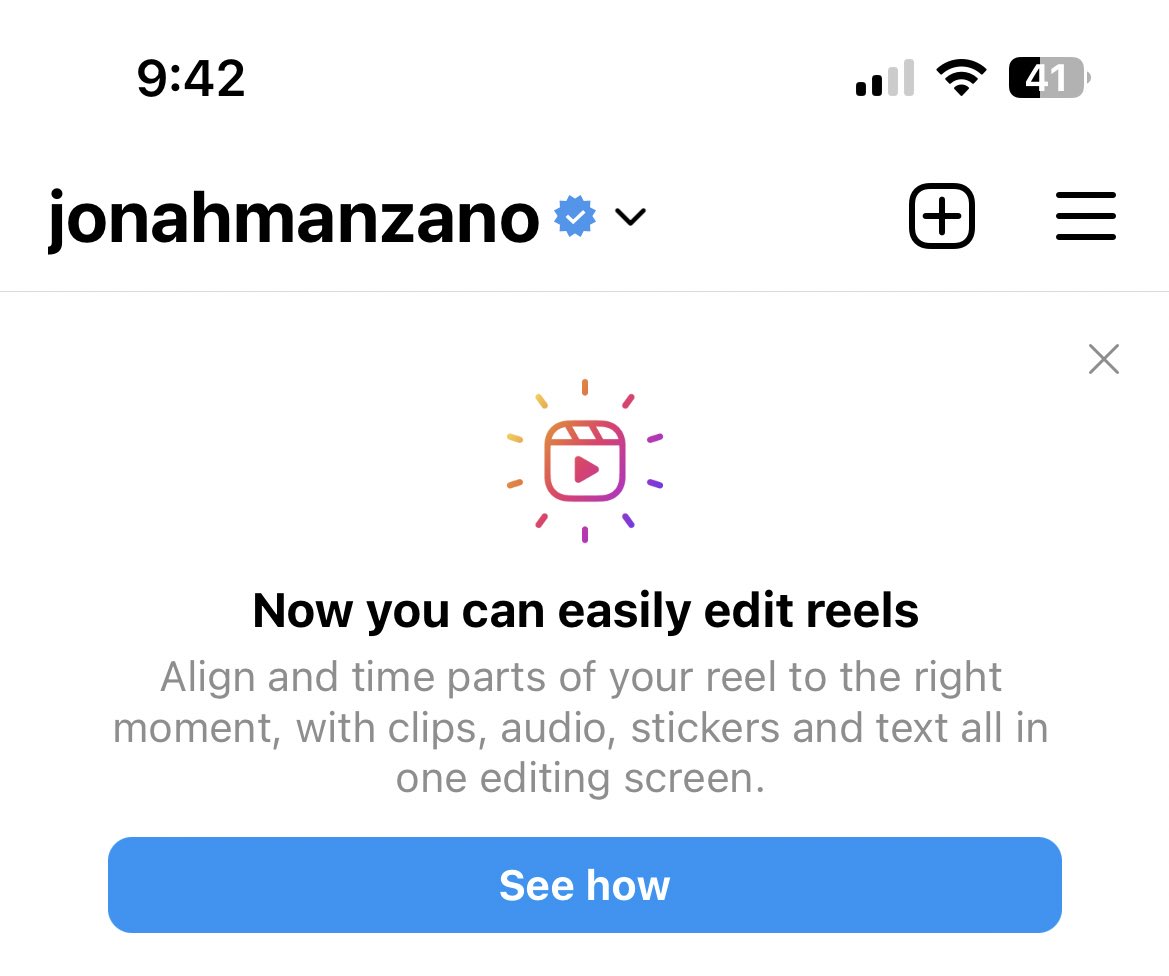 jonah_manzano's tweet photo. Instagram is now displaying a pop-up message on the screen about enhanced editing tools which was announced few weeks ago! https://t.co/2Tv0PDdZff