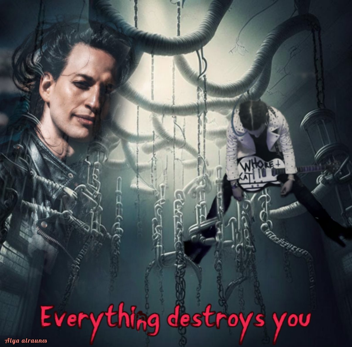 alraunes1's tweet image. Everything Destroys You⛓️🖤🎶
@deathstars #illustration #catcasino #digitalart #darkart #AIArtwork