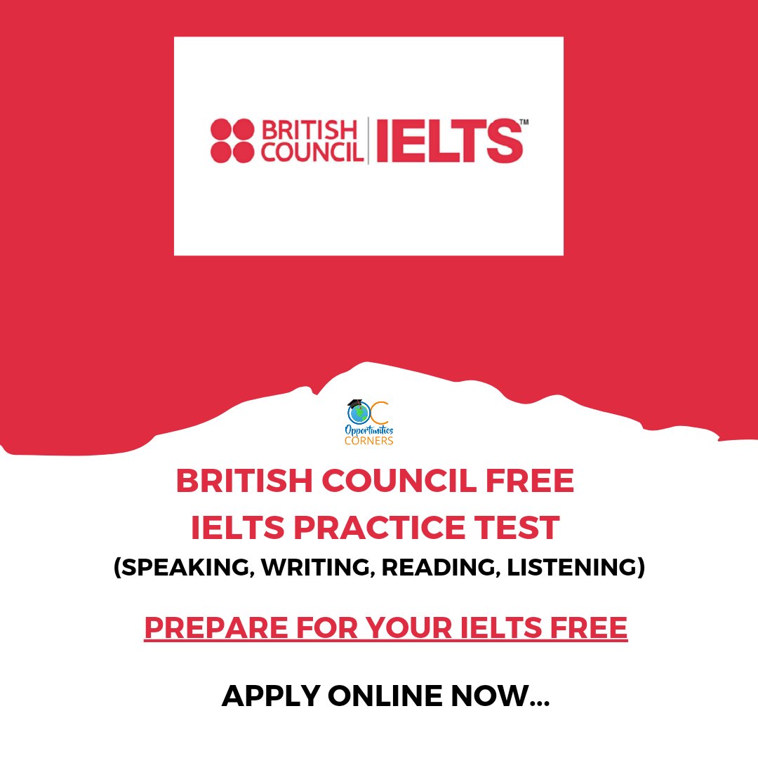 corner_oc's tweet image. British Council Free Online IELTS Practice Test (2023)
All Four Modules:
👂 Listening
🗣️ Speaking
✍️ Writing
📖 Reading
Take Free IELTS Practice Test.
Visit: opportunitiescorners.com/british-counci…
#FreeOnlineIELTS #PracticeTest #FreeOnlineIELTS #BritishCouncil #OpportunitiesCorners