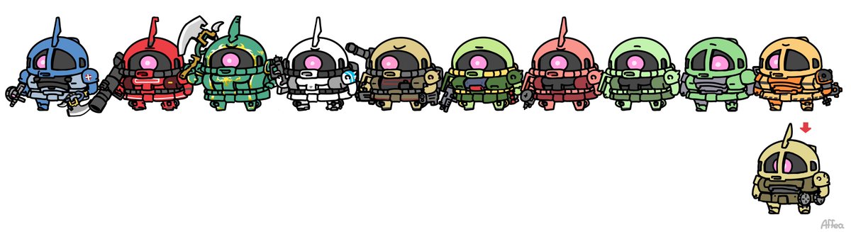 「Daily zaku Topp's zaku (08th MS Team)」|Affeaのイラスト