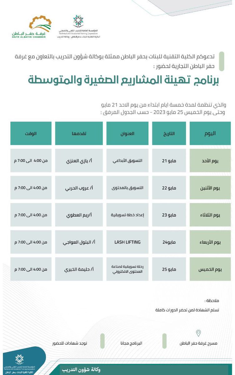 الكلية التقنية للبنات بحفر الباطن tweet media