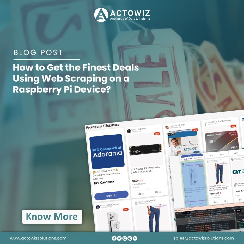 actowizsolution's tweet image. This #blog discusses creating a #tool using #webscrapingtechniques on a #RaspberryPidevice to identify the best deals. You can easily make this device at home in just 10 minutes.
actowizsolutions.com/how-to-get-the…
#WebScrapingOnRaspberryPiDevice #actowizsolutions #India #uk #usa #uae
