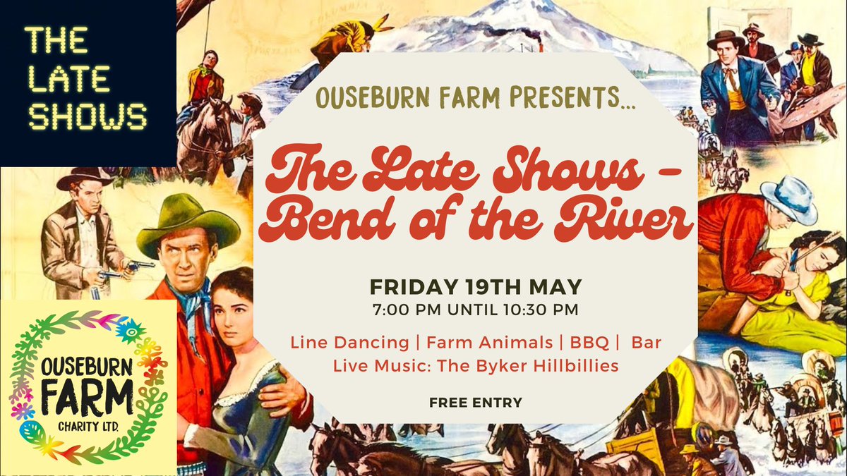 OuseburnFarm's tweet photo. Join us for a themed night of music, food, drink and a celebration of the great old West in the farmyard. We'll have live music from the Byker Hillbillies and line dancing! Plus @TwoByTwoBrewing bar &amp; BBQ. Yee haw! @TheLateShows Fri 19 May, 7.30-10.30pm https://t.co/LXEZbA76Dj