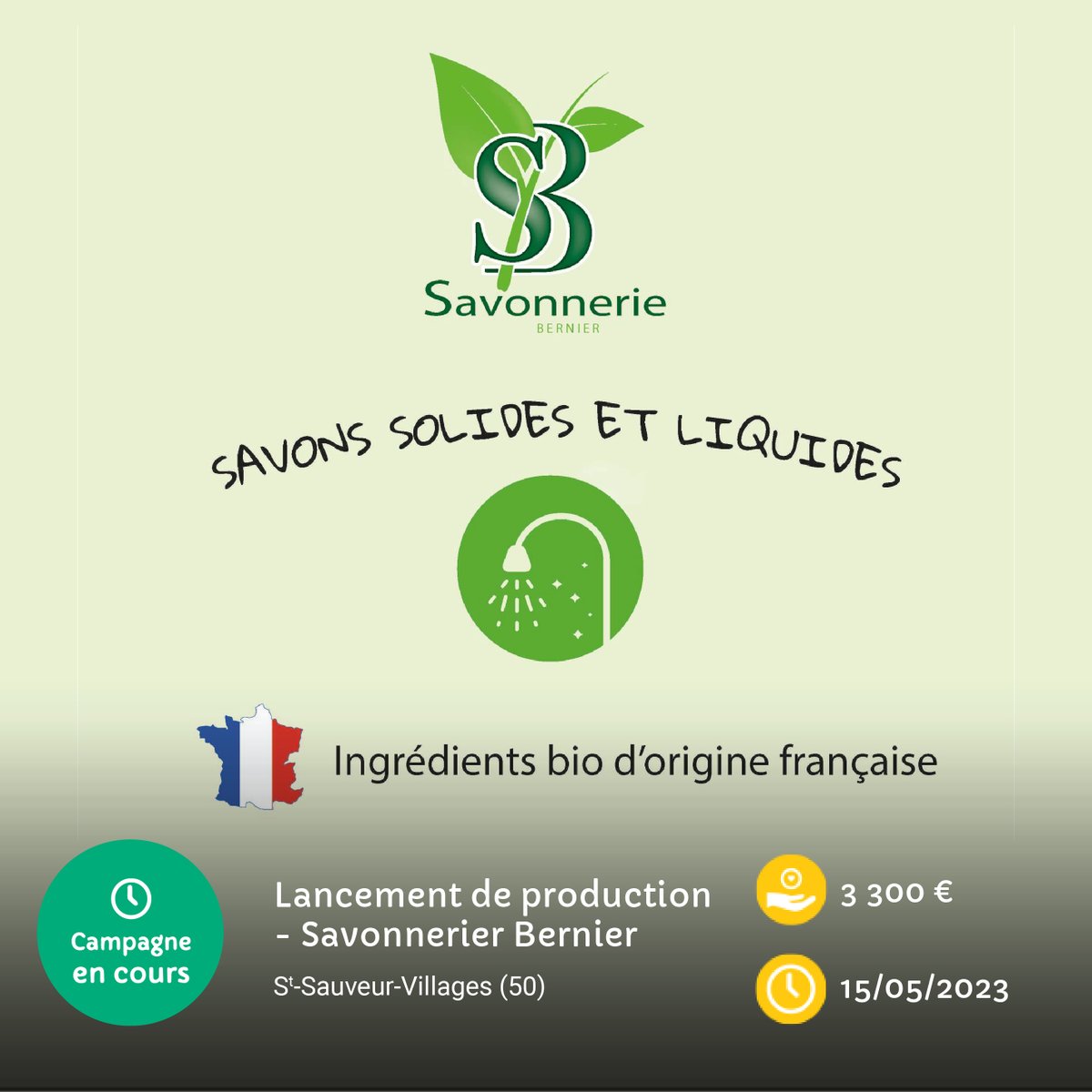 Financez le lancement de 2 nouveaux produits : le 𝗹𝗶𝗻𝗶𝗺𝗲𝗻𝘁 pour prendre soin des fesses de bébé, et un 𝗯𝗮𝘂𝗺𝗲 𝗻𝗼𝘂𝗿𝗿𝗶𝘀𝘀𝗮𝗻𝘁 𝗻𝗮𝘁𝘂𝗿𝗲𝗹, avec des matières premières bio et françaises, sans conservateurs 👉zeste.coop/fr/savonnerieb… #savonnaturel  #français