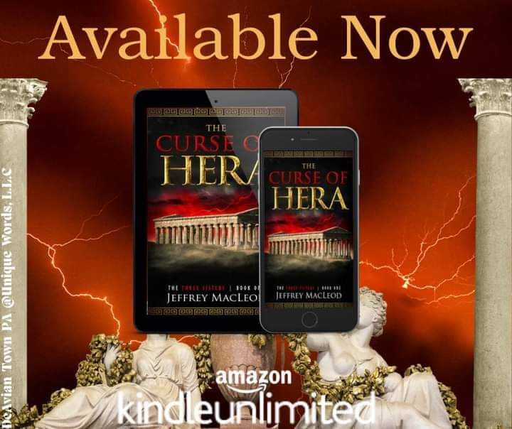 The Curse of Hera (The Three Sisters Book 1) by Jeffrey MacLeod 

#mythology 
#mythologybooks 
#actionandadventurebook 
#fantasybookseries 

amazon.com/The-Three-Sist…

Roxanne WordWorld 
Promoter: @UniquelyYours2