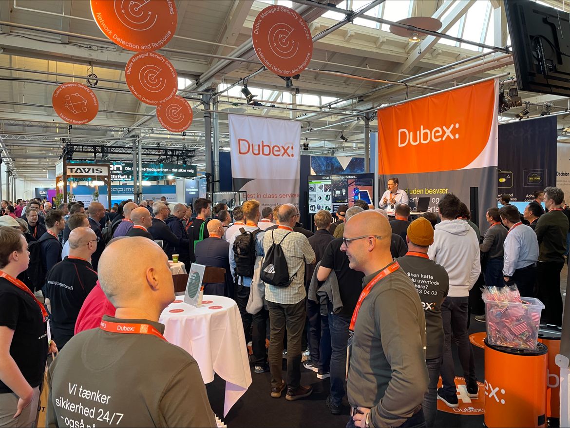 DubexDIRT's tweet photo. If you are at Version2 Security at Øksnehallen today, can you spot Dubex stand ?
 
If you can find us, then give a like and there is a free cup of coffee.

#V2security #cybersecurity https://t.co/bAAdnDhpbM