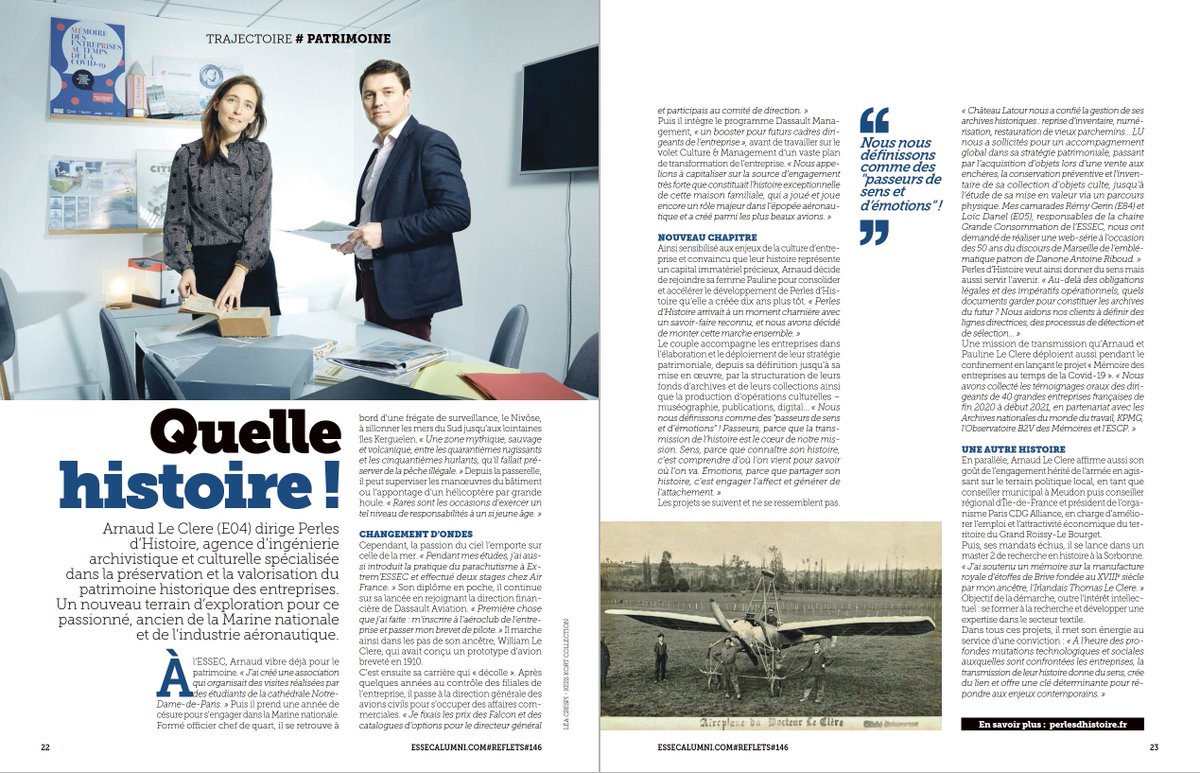 perlesdhistoire's tweet photo. Des bancs de l’@ESSEC à la direction de @perlesdhistoire, le nouveau numéro du magazine Reflets (@essecalumni) revient sur le parcours original d’Arnaud Le Clere !
À découvrir ici : https://t.co/zTfV6KxzW0

#histoire #patrimoine #archives #culture #entreprises https://t.co/Dnmvvtt2AK