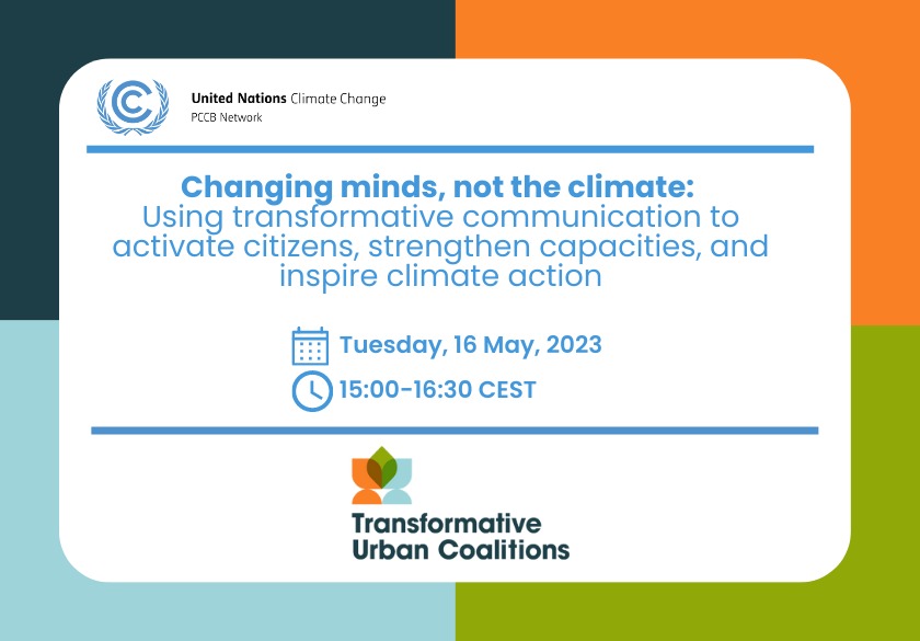 WRIRossCities's tweet photo. From films 🎞️ & photos 📸 to podcasts 🎙️ & games 🃏, strengthening capacities & inspiring people can take different forms.
Join this virtual event organized by the Transformative Urban Coalitions & @UNFCCC (#PCCBNetwork).
🗓️ 16 May
⏰ 15:00 CEST
🔗: https://t.co/9072qmNJyP https://t.co/8PgmKM8ZVa