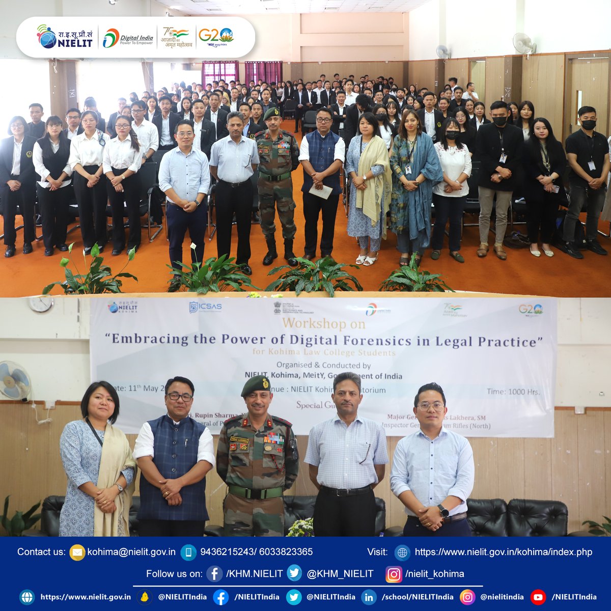 KHM_NIELIT's tweet photo. A workshop titled 'Embracing the Power of Digital Forensics in Legal Practice' was organized and conducted by NIELIT Kohima for Lawyers. A total of 154 attendees participated in the workshop. @NIELITIndia @GoI_MeitY @Rajeev_GoI @mmmtripathi @CHU_NIELIT @Dimapur_Nielit https://t.co/ZIYbArcAmp