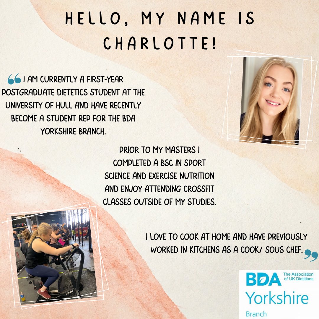 Hi everyone! I’m Charlotte and I’m one of the new student reps for the <a href="/BDAyorkshire/">BDA Yorkshire Branch</a> branch. I look forward to sharing all my experiences with you along the way! #rd2b #studentdietitian #dietitian #BDA #britishdieteticsassociation #rep