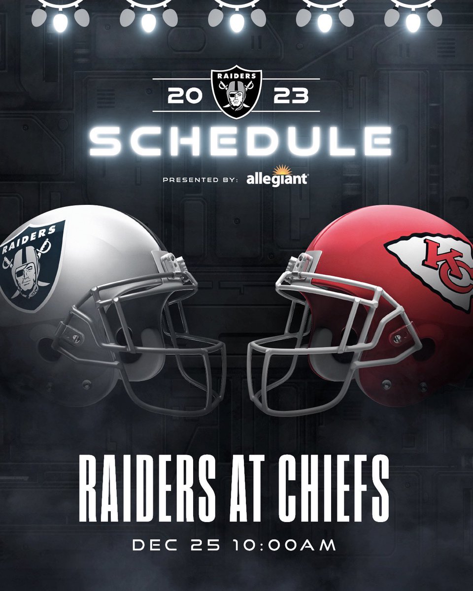 Raiders's tweet photo. Nothin’ like a holiday rivalry game 🎄 https://t.co/oiJnYVGLRN