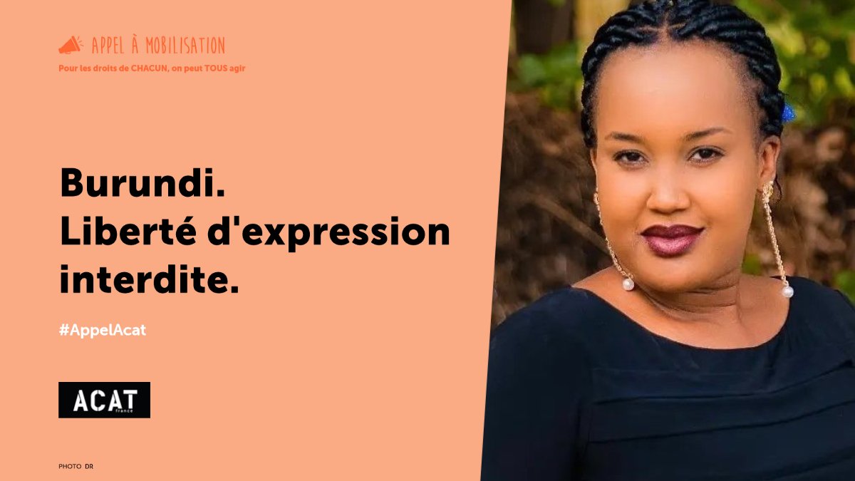 #DétentionArbitraire #Burundi 🇧🇮 | Poursuivre des journalistes qui partagent des opinions critiques ?

Une bien étrange conception des droits.

Notre mobilisation pour libérer Floriane Irangabiye reste inébranlable.

acatfrance.fr/appel-a-mobili…
