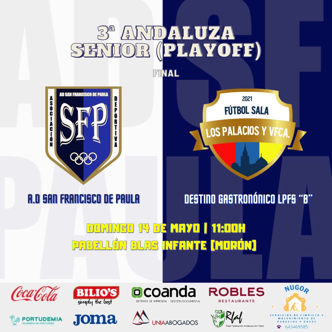 SFPaulaDeportes's tweet photo. ¡PAULISTAS! ESTE DOMINGO TENEMOS UNA FINAL!!🔥

Nuestro senior se jugará el ascenso a 2ª Andaluza en Morón🔜✈️

Este partido lo jugamos todos!🍍 
Deja tu comentario apoyando al equipo con nuestro #YoSoyDelPaula🔵⚪️ 

¡Vamos equipo!💥🍍 https://t.co/7Th5LGZ1C3