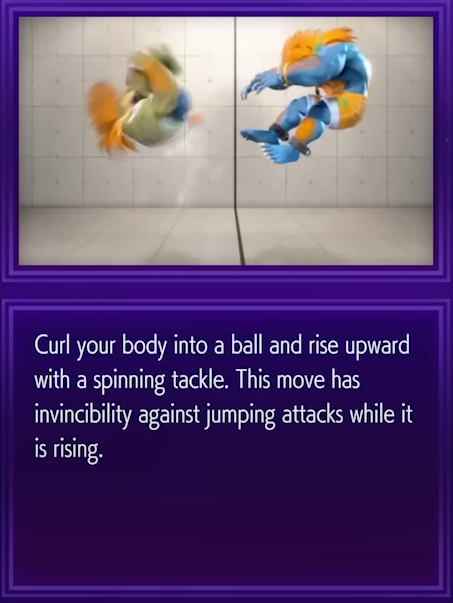 I'm just now noticing this little tidbit about Upball.

in the command list, it says that it 'has invincibility against jumping attacks while it is rising'

this means that Upball is now a true AA Flash Kick, with air invul frames. Nice!

#SF6 #Blanka #SF6_Blanka