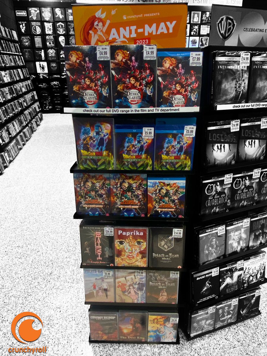 hmvburton's tweet photo. Ani-May is here! Presented by @crunchyroll , enjoy all of our Anime and Japanese themed merchandise! #AniMay #HMVLovesPopCulture #Anime #japanesemerchandise https://t.co/ANdAgvoqKV