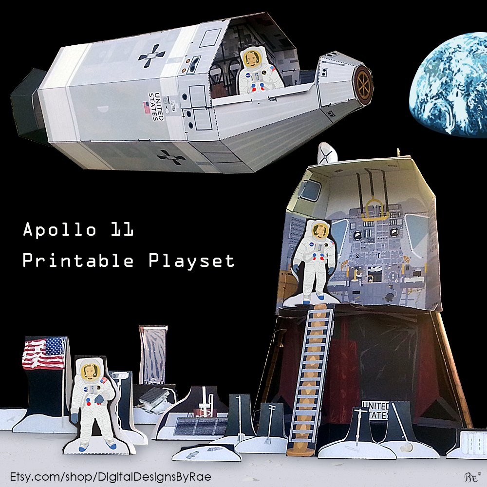 Rae_didit's tweet photo. Apollo 11 paper toy model! STEM/STEAM https://t.co/svmN7whJgR #Apollo11 #3dpapercraft #printable #educationaltoy #STEM #Etsy https://t.co/dIapcgJ5g1