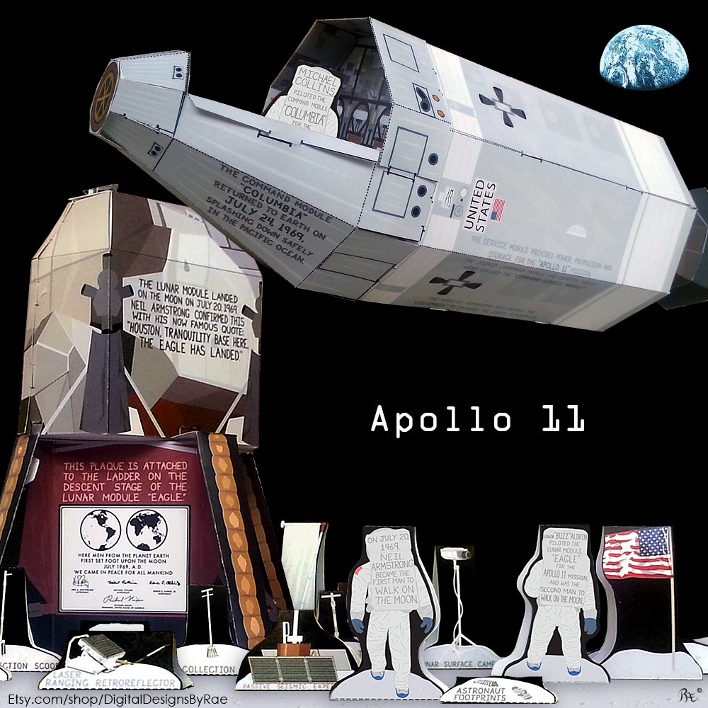 Rae_didit's tweet photo. Apollo 11 paper toy model! STEM/STEAM https://t.co/svmN7whJgR #Apollo11 #3dpapercraft #printable #educationaltoy #STEM #Etsy https://t.co/dIapcgJ5g1
