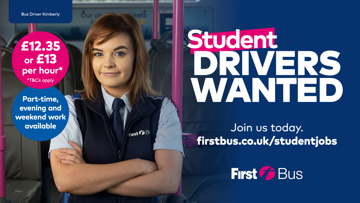 First Bus is hiring students to join us as Bus Drivers around our depots in Glasgow. If you are seeking part-time work to fit around your studies, apply now! firstbus.co.uk/studentjobs