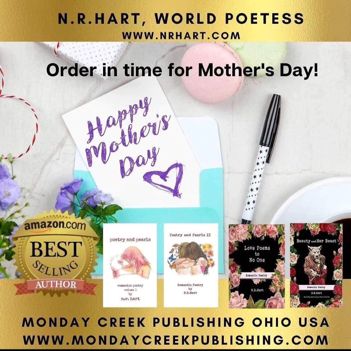 Mother’s Day is almost here! 💐 Poetry books make great gift ideas 💝 Link: amazon.com/Love-Poems-No-… #nrhart #poetry #romancebooks #MothersDay