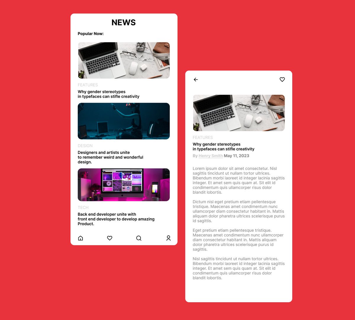 Tude_Design0's tweet photo. Day 93- News 

#DailyUI 

#UIFigma #UILagos #Lagos #UIDesign #DigitalDesign #DigitalDesigner #Design #Designer #ProductDesign #ProductDesigner #DesignJobs #Freelance #Gigs #DesignGigs #Freelance #LagosDesign #Day093 https://t.co/x33NsC6eZ8