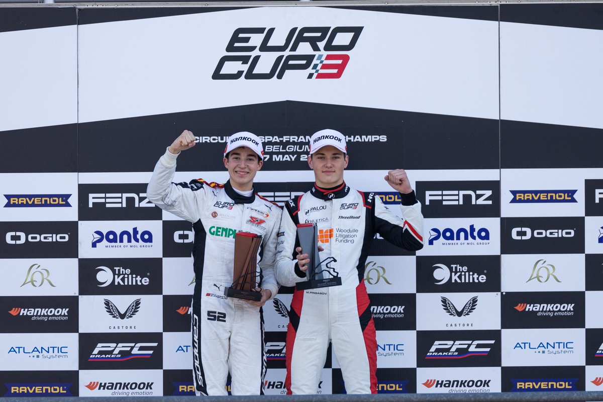 Some pictures from our first @Eurocup_3 race weekend at Spa-Francorchamps, securing an Overall podium with Javier and a Rookie podium with Miron! Motorland next 💪🏼 May 27-28 #PalouMotorsport