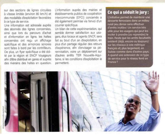 #SNCF le dispositif « Arrêt a la demande » des TER en <a href="/hautecorreze/">Haute-Corrèze Communauté</a> récompensé comme le service le plus contributif à la mobilité verte dès transports régionaux. Bravo aux équipes <a href="/TERNouvelleAQ/">SNCF Voyageurs TER NOUVELLE-AQUITAINE</a> et merci à <a href="/VRTmag/">Ville, Rail & Transports</a> pour ce prix👍👏