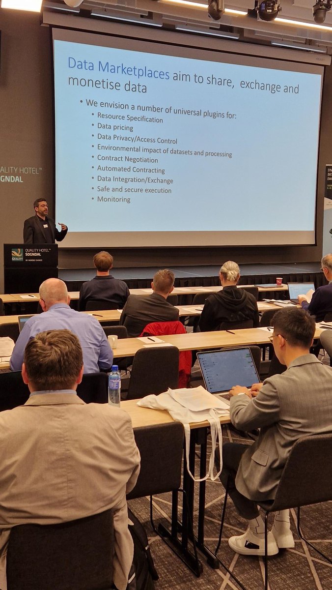 g_konstantinid's tweet photo. Great couple of days at the Symposium on AI, Data and Digitilization at the Norwegian fjords! I presented a position paper on the future of Data Marketplaces and how we are building this future through the @upcastproject! #ai #data #datamarkets #dataspaces https://t.co/23Rt668XqV