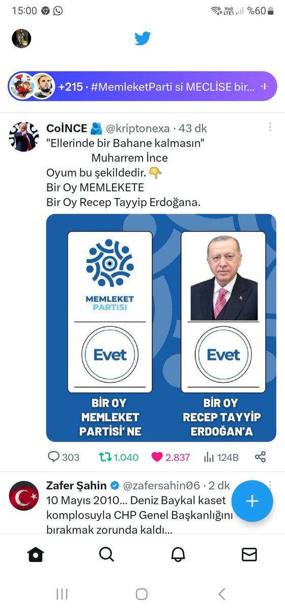 Chpliler boşa sevinmesin
Bu dayatma zorlama şantaj ve tehdit memleket partilileri iyice kızdırdı haklı olarak size oy moy yok ulan kasetçiler! Teşekkürler Kılıçdaroğlu 

#MemleketPartisi