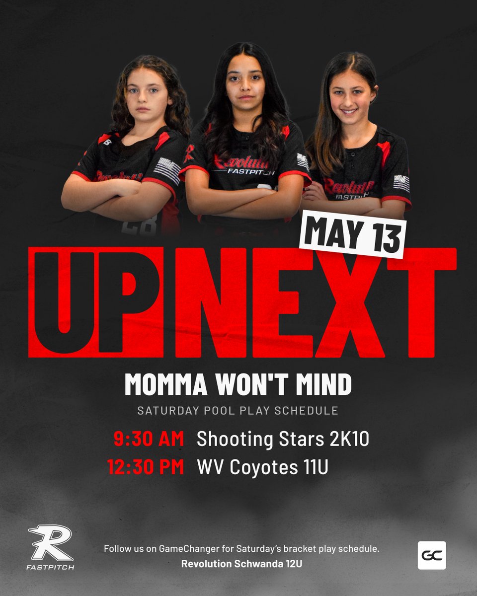 Rev_Schwanda's tweet photo. Hoping for decent weather on Saturday! Momma Won't Mind schedule - @rev_fastpitch 
#revolutionfastpitch #revolutionschwanda #playusssa #vausssa https://t.co/rw0TFnR6iJ