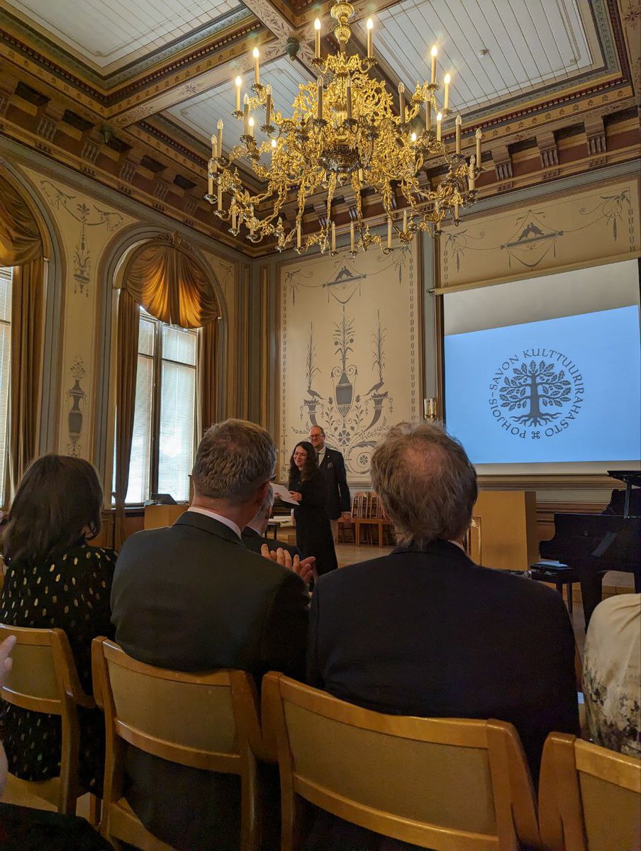 LudmilaSavelev3's tweet photo. Feeling incredibly grateful to the North Savo Regional Fund of the Finnish Cultural Foundation for awarding me with the grant for finalizing my #PhD #research at the @KanninenLab 👩‍🔬! I am truly humbled and honoured! Some photos from the ceremony📌#kulttuurirahastontuella #skr2023 https://t.co/nKyjOkNl3J