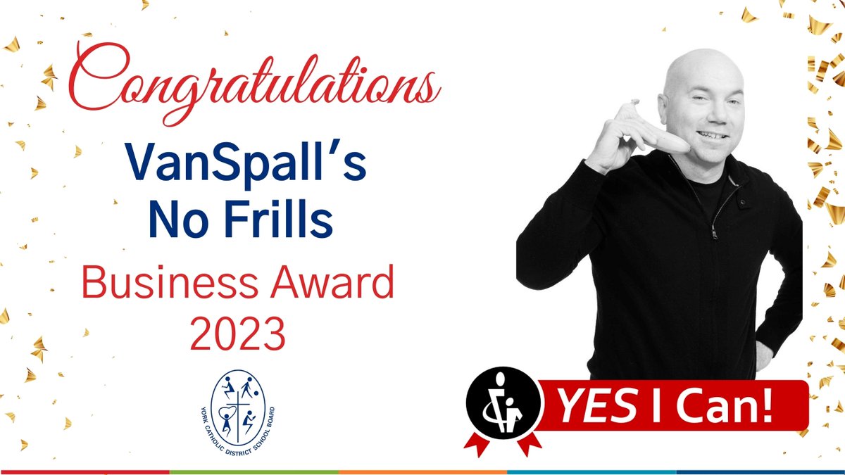 Congratulations to VanSpall’s No Frills for winning the 2023 Business Award. Sean VanSpall has been a partner to the St. Brother Andre @SBAtoday FLS program for many years and more recently, the Pathways to EmployABILITY Program. TY for being a supporter of our @ycdsb students!