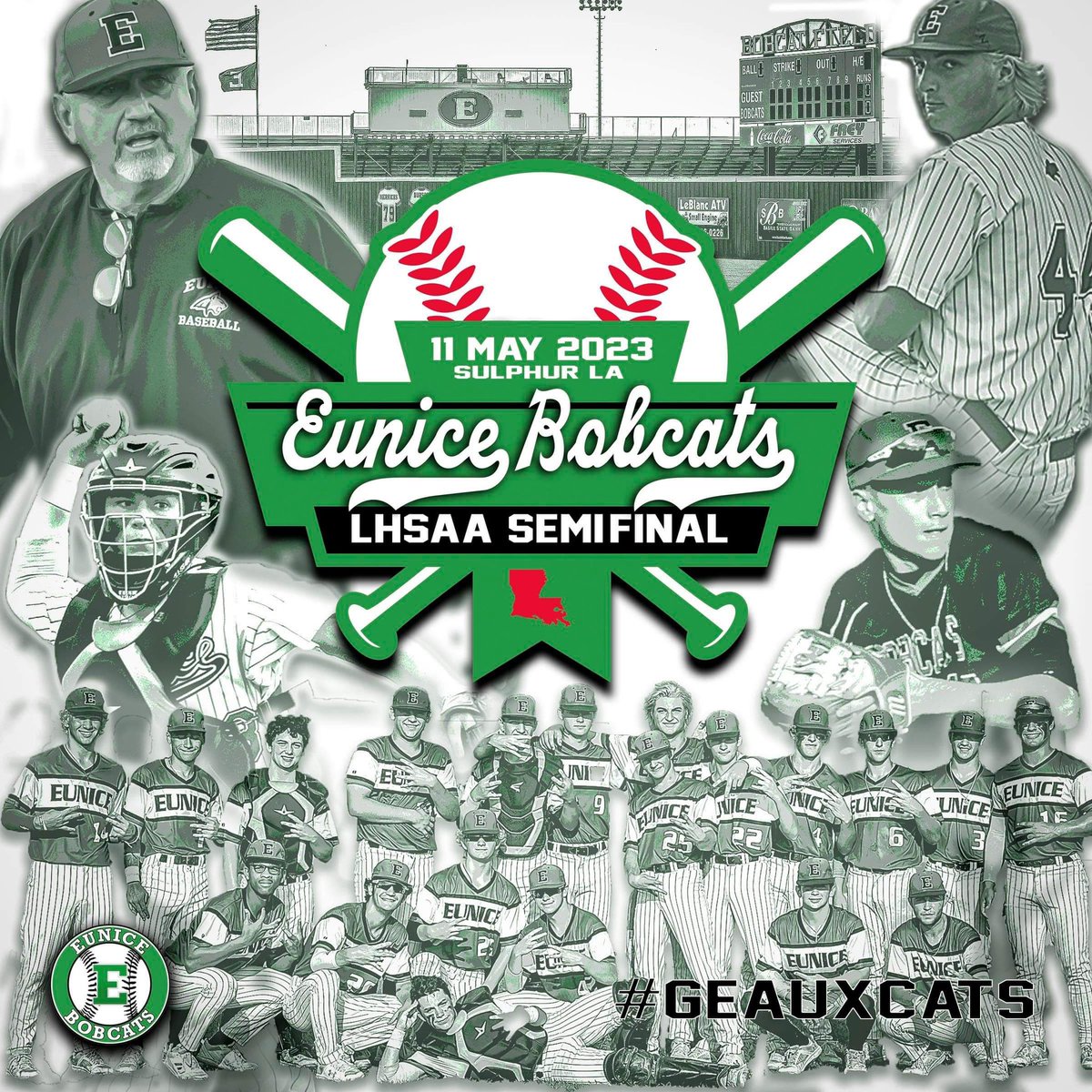 🚨: GAMEDAY!!
⚾️: LHSAA Semi-Final Baseball 
🆚: #4 Eunice Bobcats vs. #8 Lakeshore Titans
⌚️: 11AM
📍: McMurry Park Field 40 
📻: Eunice Bobcat Sports Network2️⃣
🎙️: Kevin Darbonne
📱: Gamechanger for live updates. 
🎥: NFHS Network 

#DoItRight