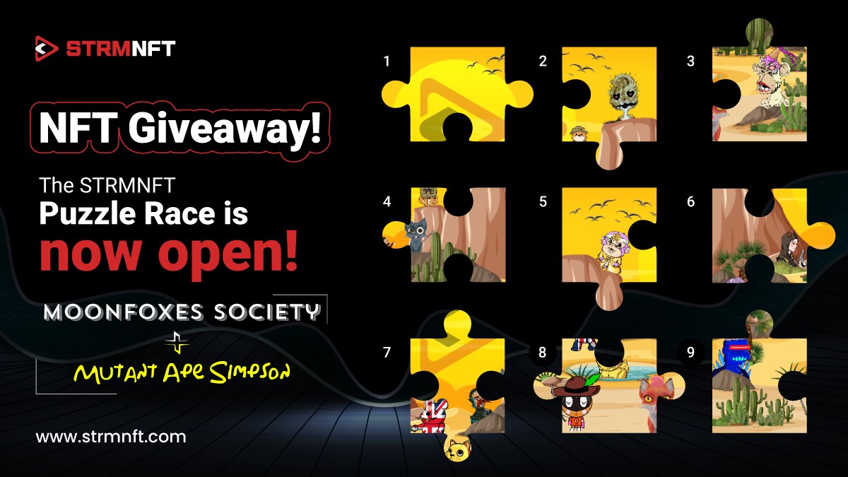 AngryMonkyNFT's tweet image. 🧩 Be a part of the #STRMNFT Puzzle Race!

❔ Can you picture the finished image in your mind&apos;s eye to solve the puzzle and claim this highly desired #NFT airdrop?

👇🏻 Comment below the right sequence of numbers of the puzzle pieces.

#STRMNFTGiveaway #STRMNFTCreator…